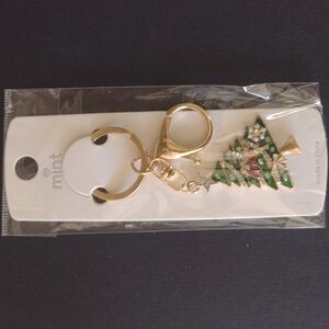 Mint Holiday Tree Keychain